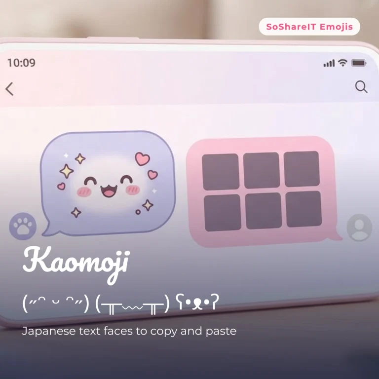 Kaomoji Japanese text faces to copy and paste on a phone chat